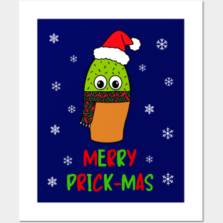 Merry Prick Mas - Cute Cactus With Christmas Scarf Posters and Art